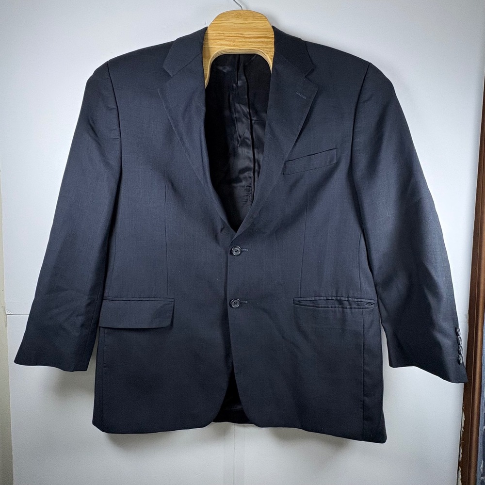 Lauren Ralph Lauren Men's Cashmere Wool Blend Navy Striped Blazer Sz 44R